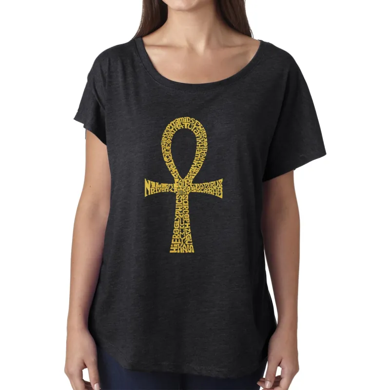 LA Pop Art Women's Dolman Word Art Shirt - ANKH sold by LA Pop Art