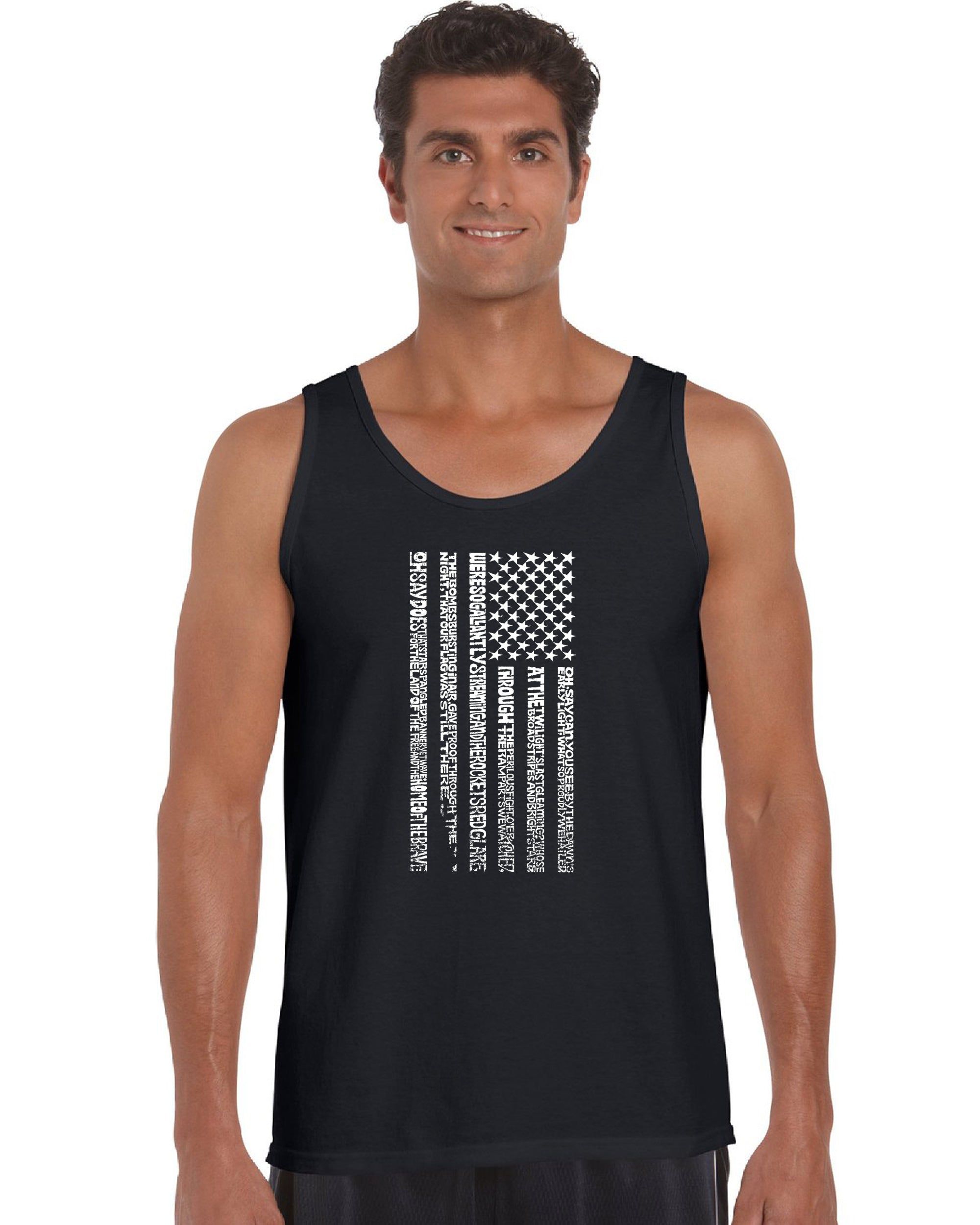 National Anthem Flag - Men's Word Art Tank Top sold by LA Pop Art