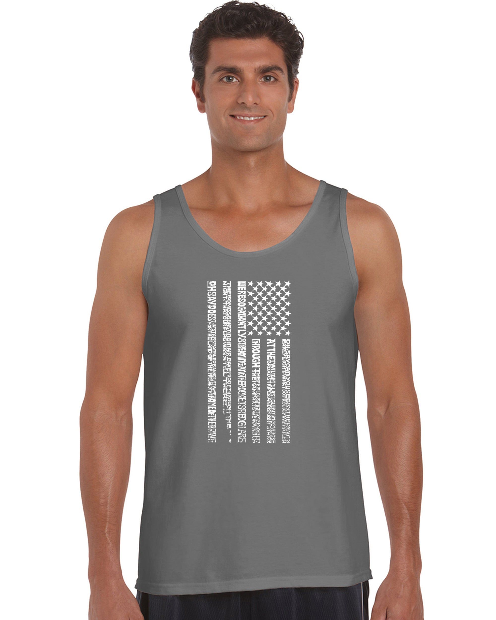 National Anthem Flag - Men's Word Art Tank Top sold by LA Pop Art product image thumbnail 5