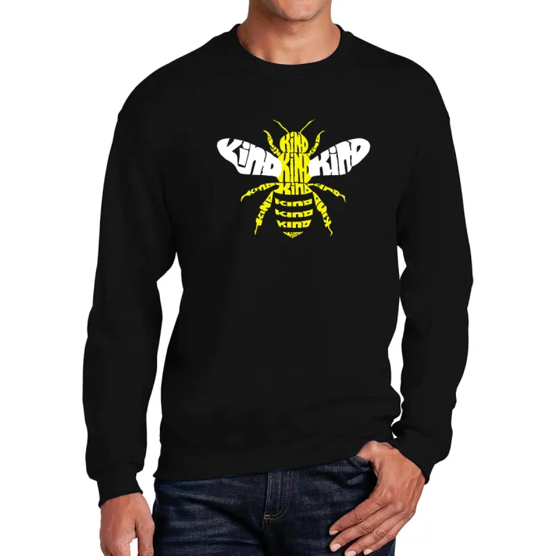 Bee Kind - Men's Word Art Crewneck Sweatshirt made by LA Pop Art