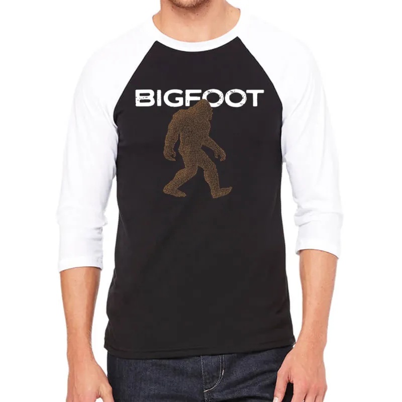 Bigfoot - Men's Raglan Baseball Word Art T-Shirt sold by LA Pop Art