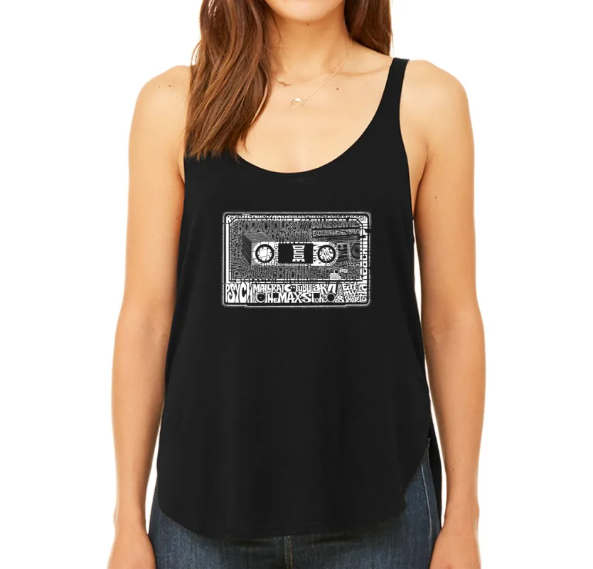 The 80's - Women's Word Art Flowy Tank sold by LA Pop Art