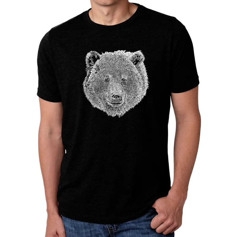 Bear Face  - Men's Premium Blend Word Art T-Shirt sold by LA Pop Art