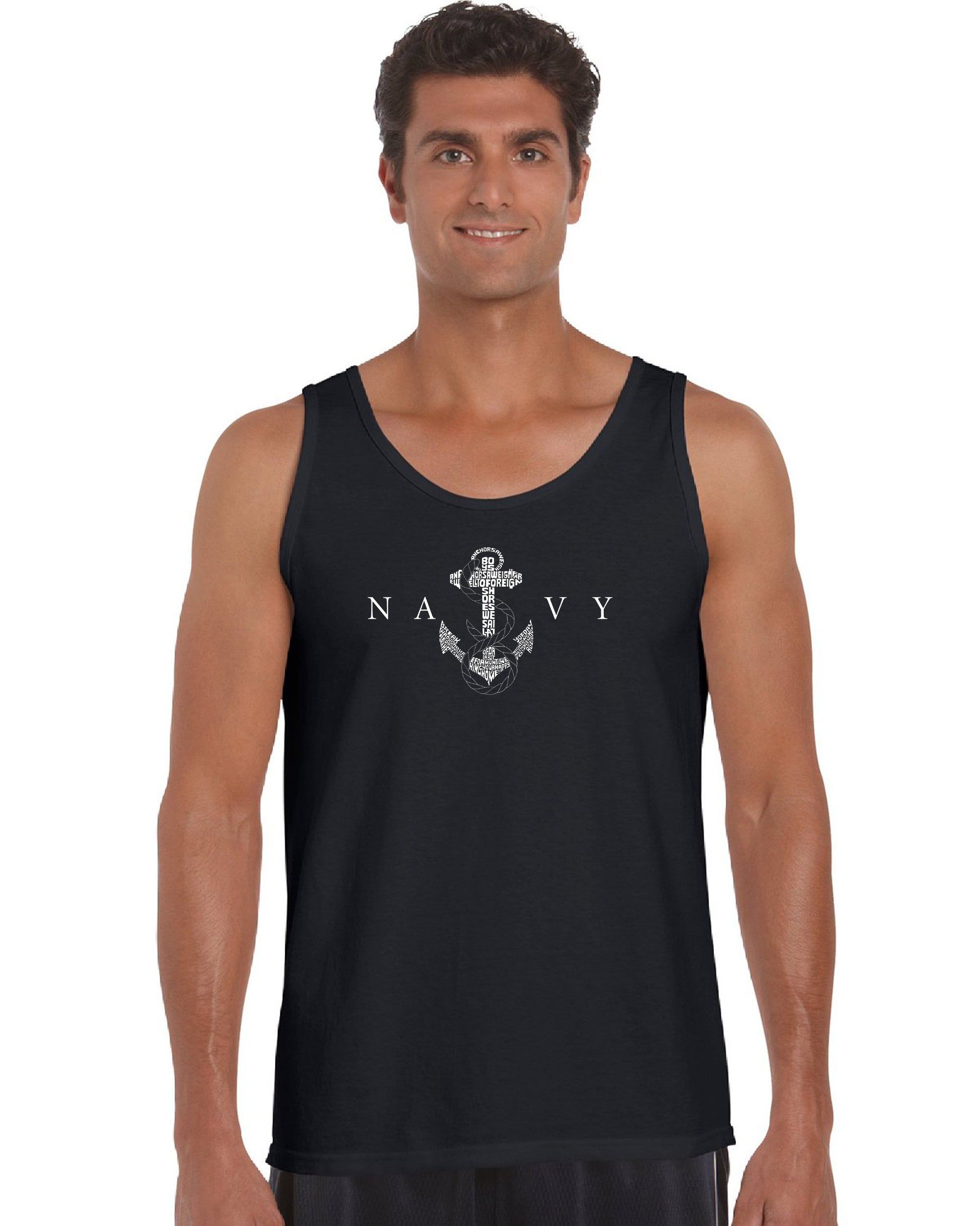 LYRICS TO ANCHORS AWEIGH - Men's Word Art Tank Top sold by LA Pop Art
