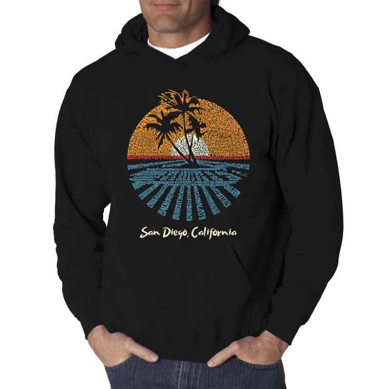 Cities In San Diego - Men's Word Art Hooded Sweatshirt made by LA Pop Art