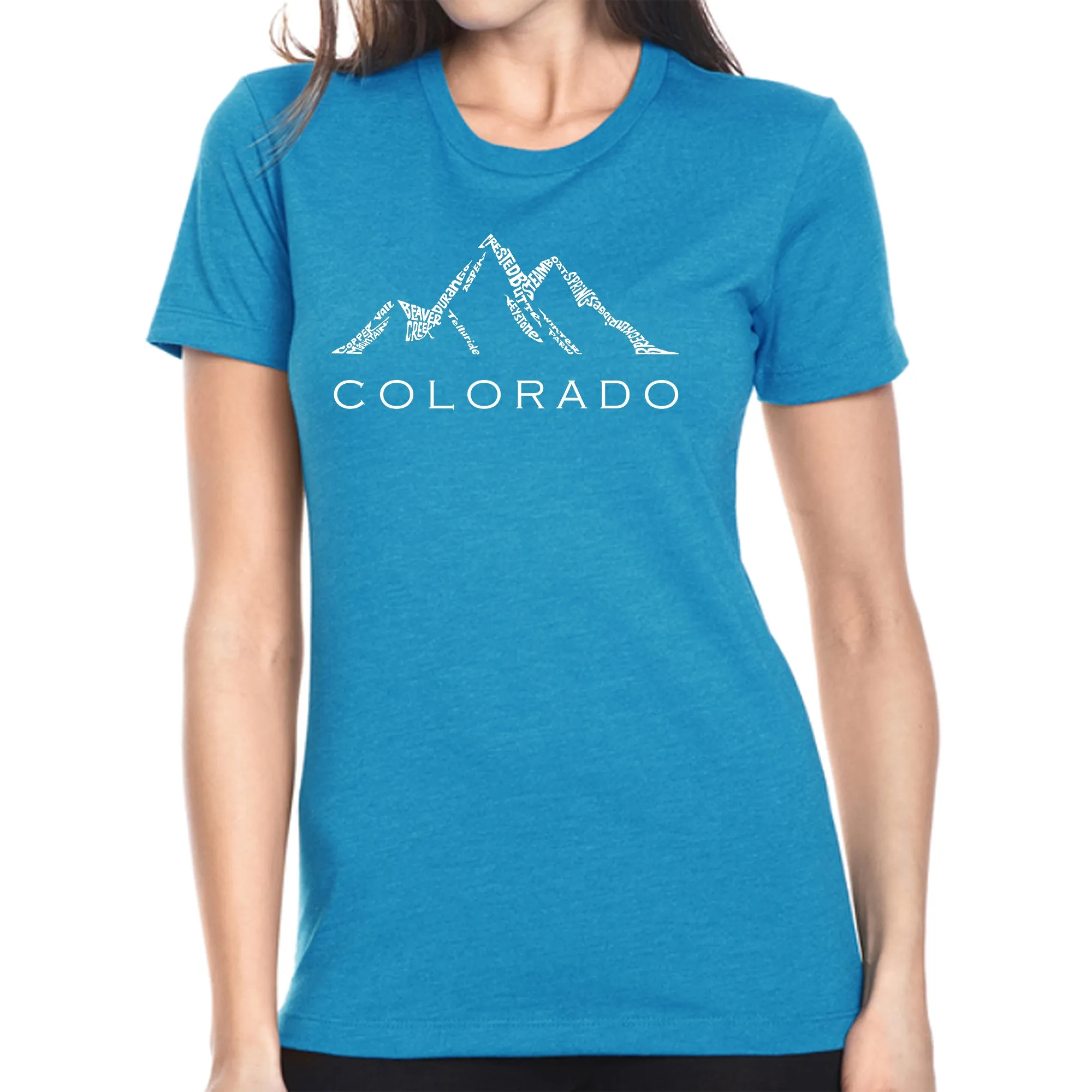 Colorado Ski Towns - Women's Premium Blend Word Art T-Shirt sold by LA Pop Art product image thumbnail 4