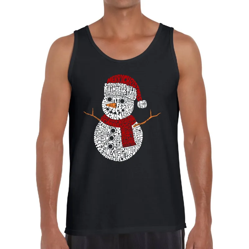 Christmas Snowman - Men's Word Art Tank Top sold by LA Pop Art