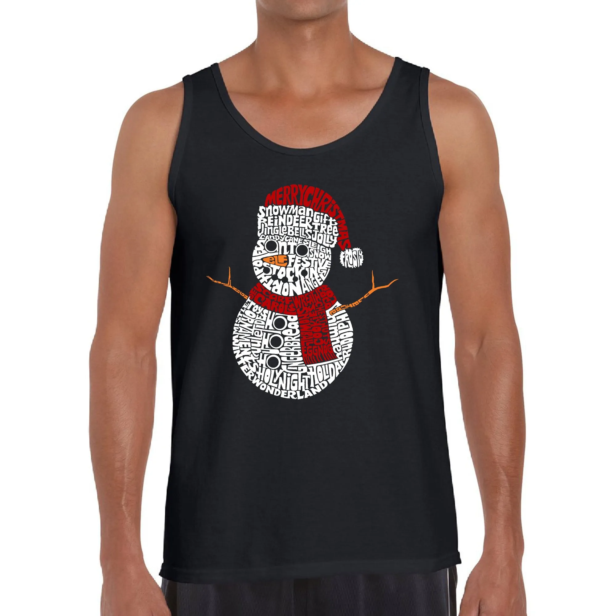 Christmas Snowman - Men's Word Art Tank Top sold by LA Pop Art