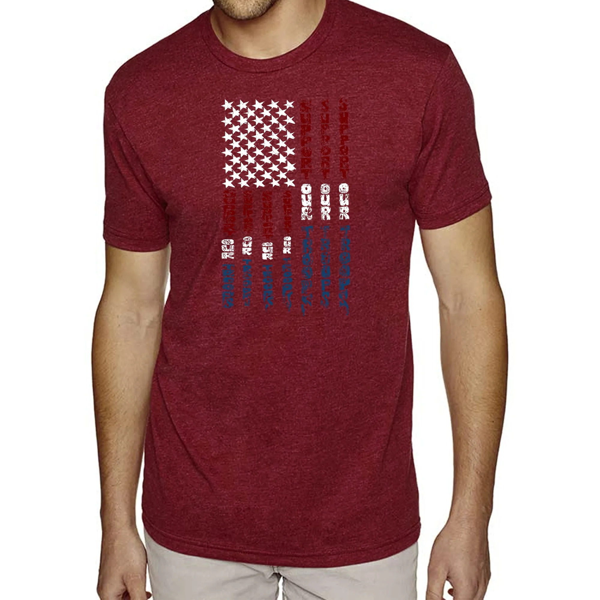 Support our Troops - Men's Premium Blend Word Art T-Shirt sold by LA Pop Art product image thumbnail 5