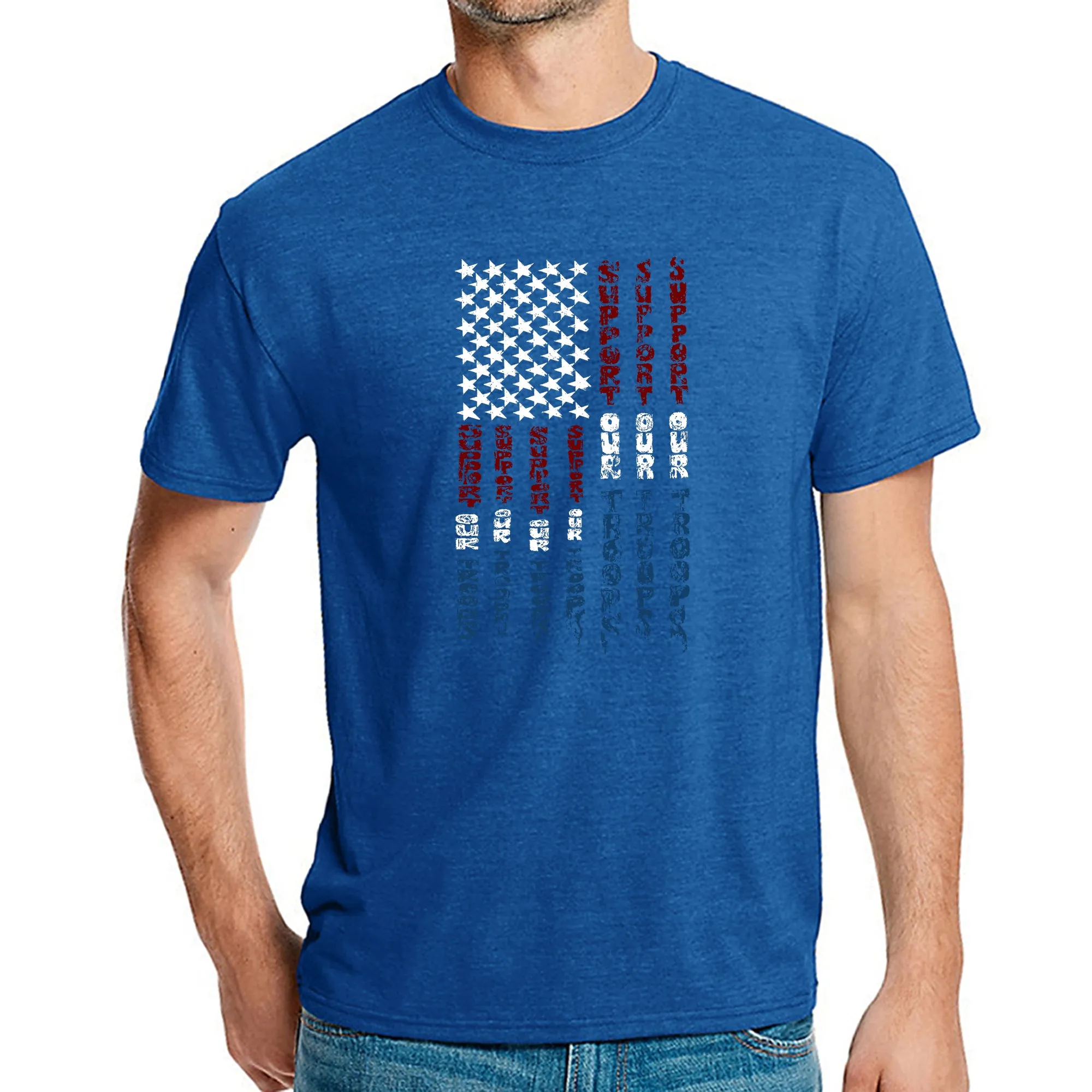 Support our Troops - Men's Premium Blend Word Art T-Shirt sold by LA Pop Art product image thumbnail 4
