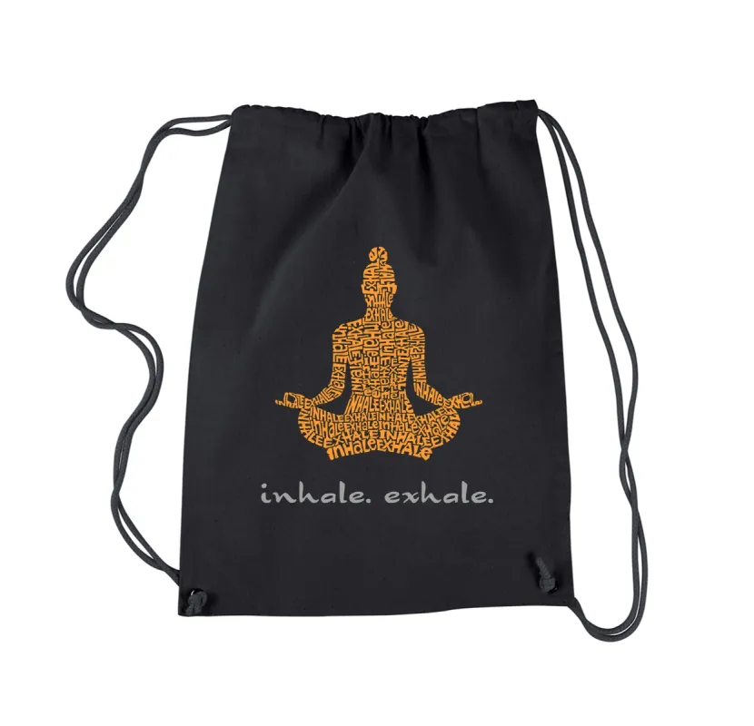 Inhale Exhale - Drawstring Backpack sold by LA Pop Art