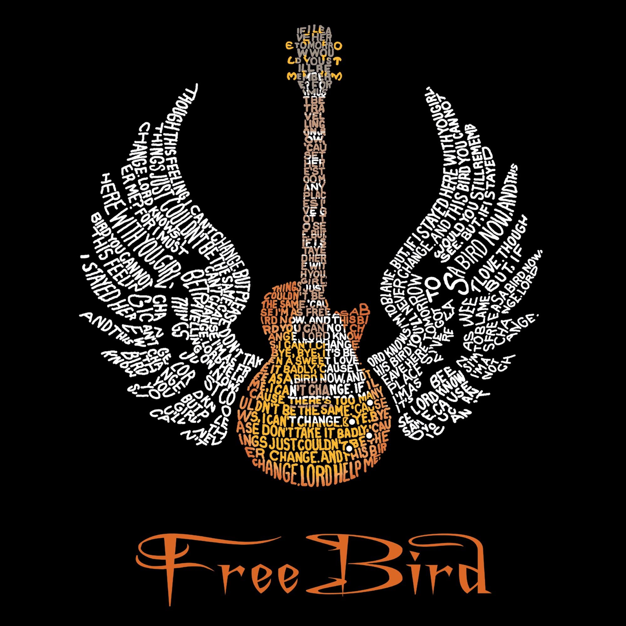 LYRICS TO FREE BIRD - Men's Word Art Tank Top sold by LA Pop Art product image thumbnail 2