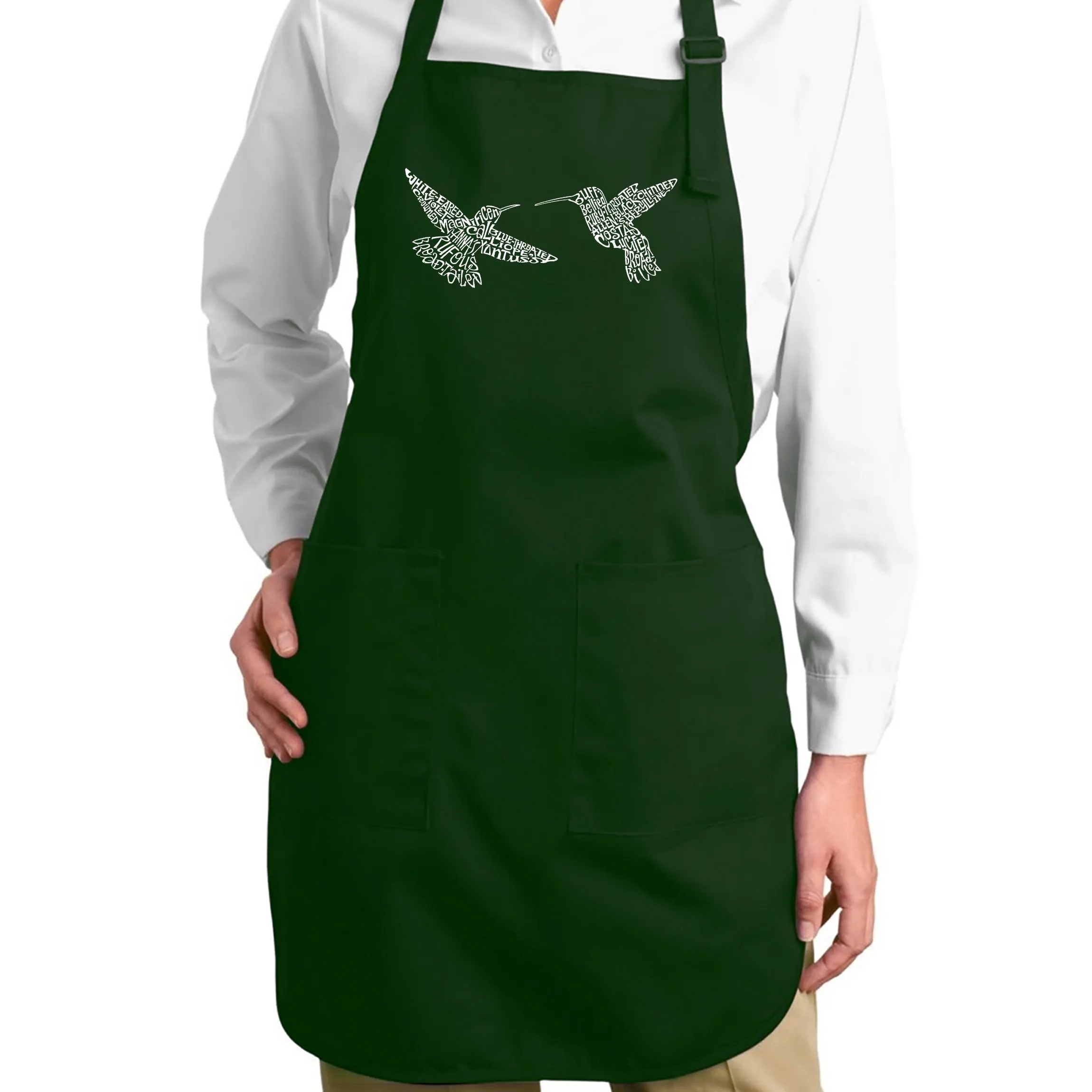 Hummingbirds - Full Length Word Art Apron sold by LA Pop Art product image thumbnail 5