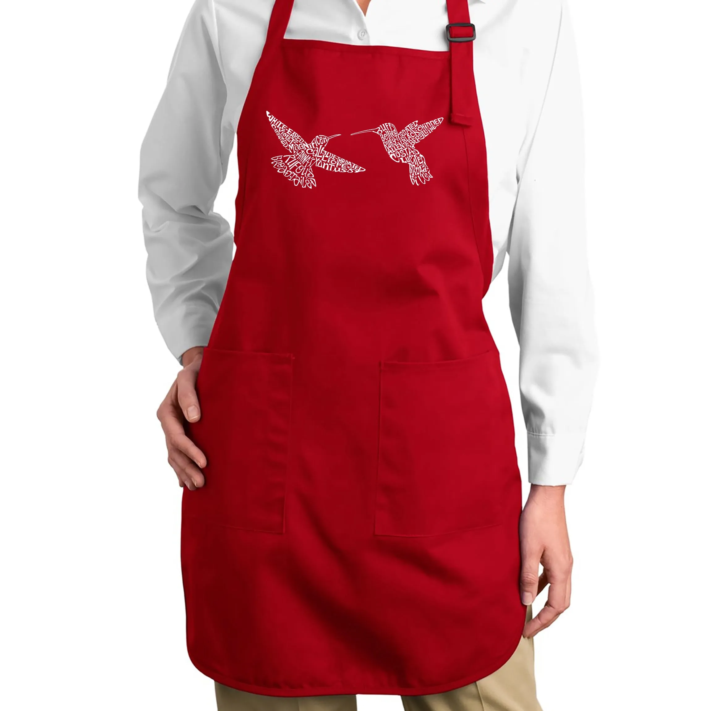 Hummingbirds - Full Length Word Art Apron sold by LA Pop Art product image thumbnail 3
