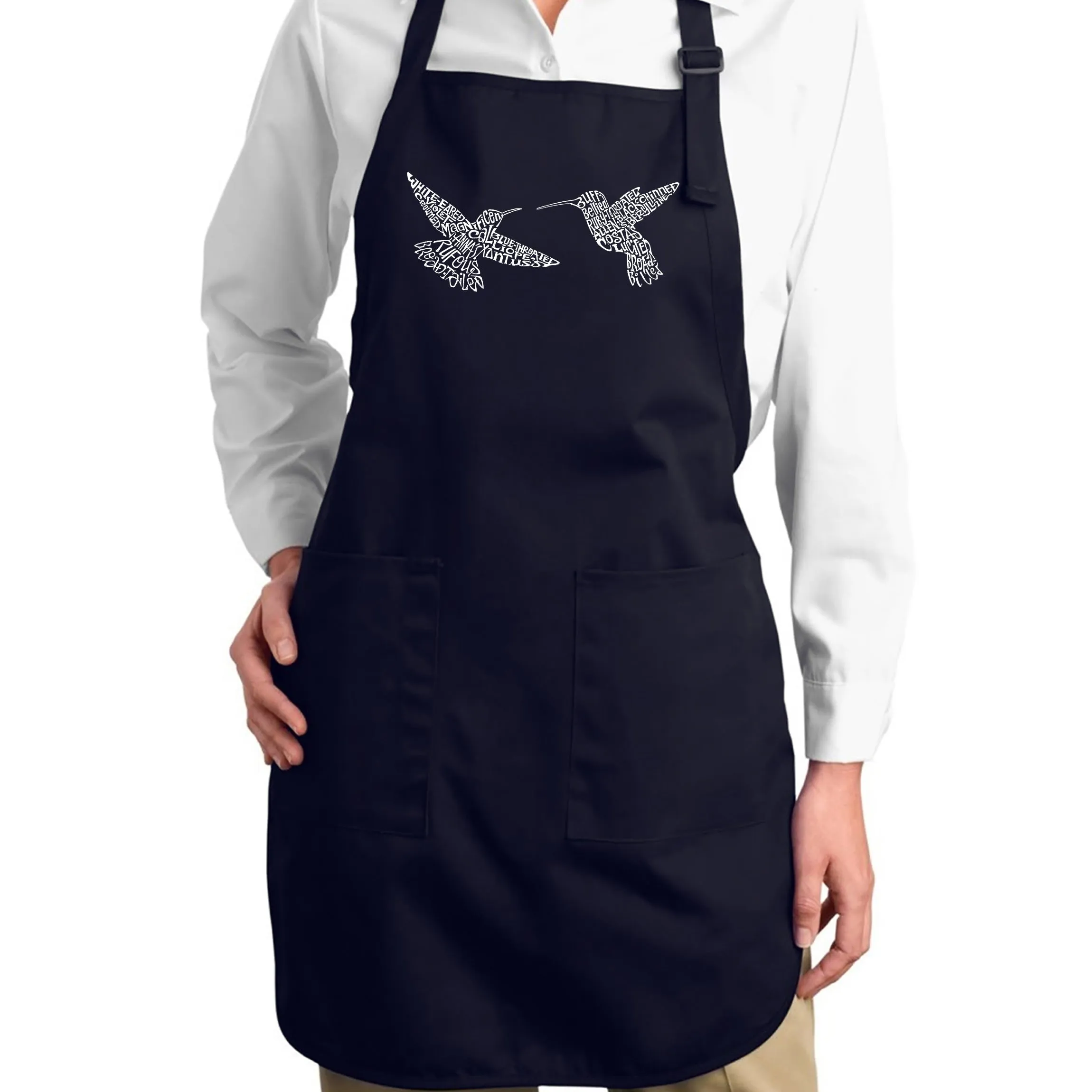 Hummingbirds - Full Length Word Art Apron sold by LA Pop Art product image thumbnail 4