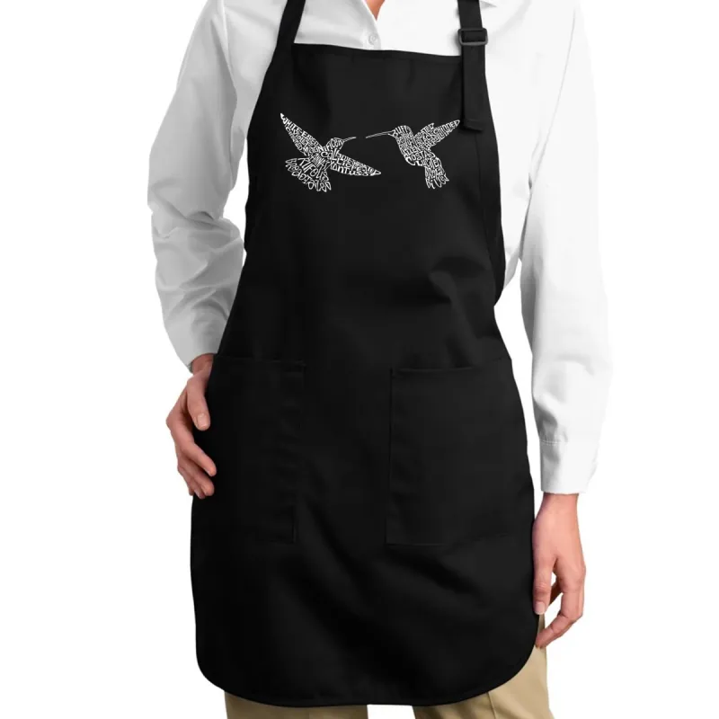 Hummingbirds - Full Length Word Art Apron sold by LA Pop Art