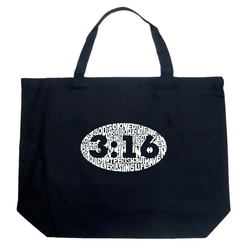 John 3:16 - Large Word Art Tote Bag sold by LA Pop Art