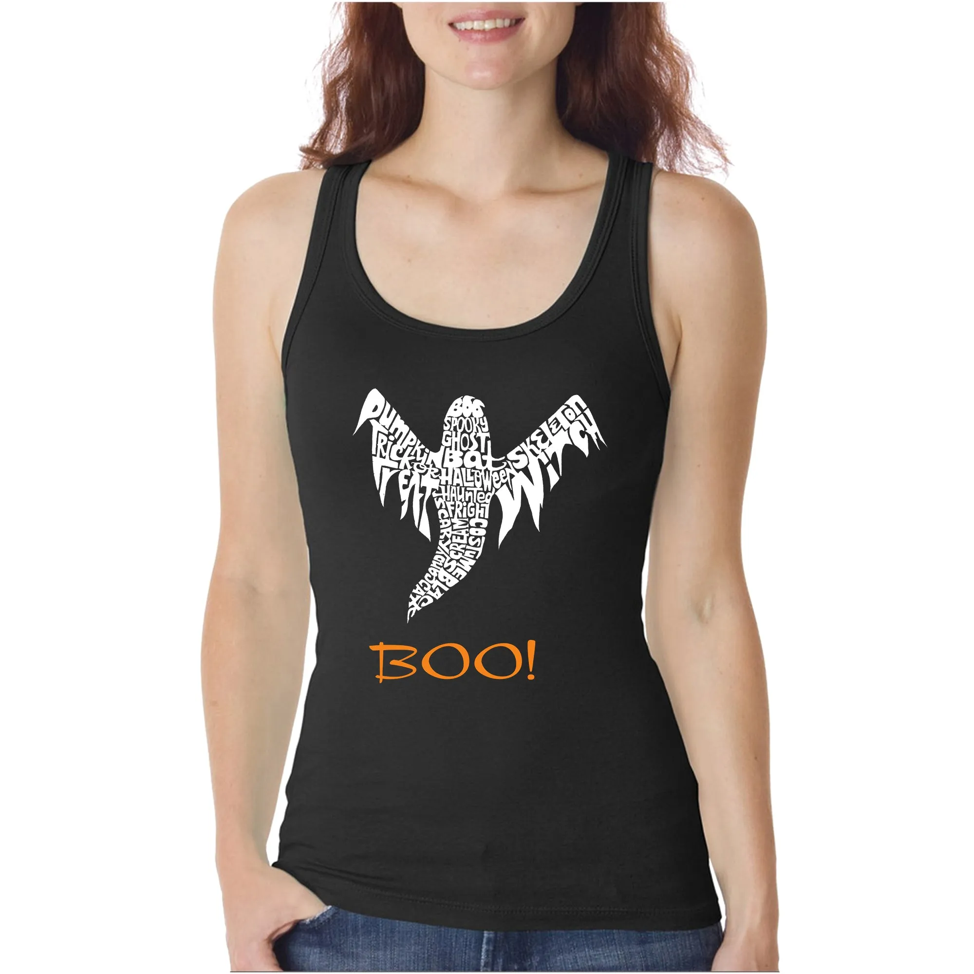 Halloween Ghost - Women's Word Art Tank Top sold by LA Pop Art
