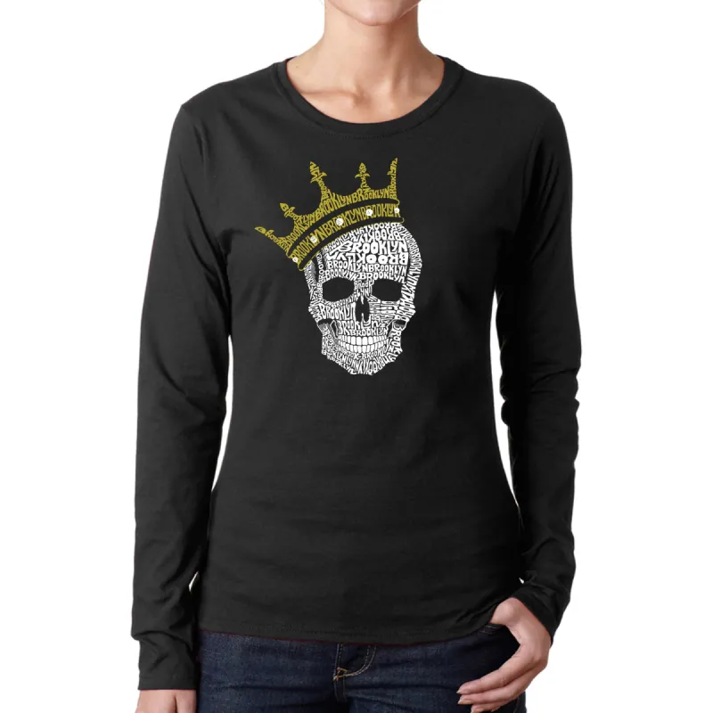 Brooklyn Crown  - Women's Word Art Long Sleeve T-Shirt sold by LA Pop Art