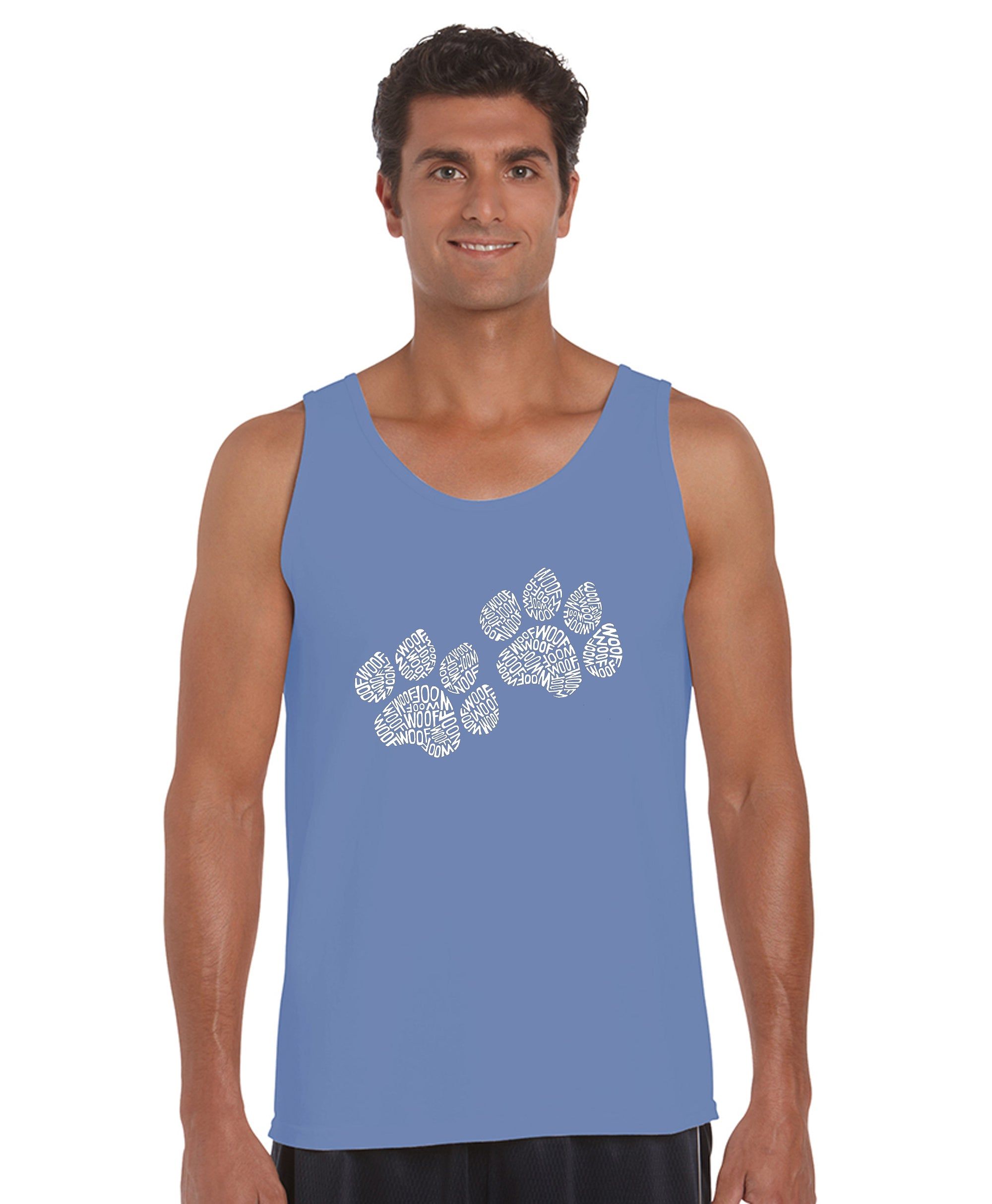 Woof Paw Prints - Men's Word Art Tank Top sold by LA Pop Art product image thumbnail 3