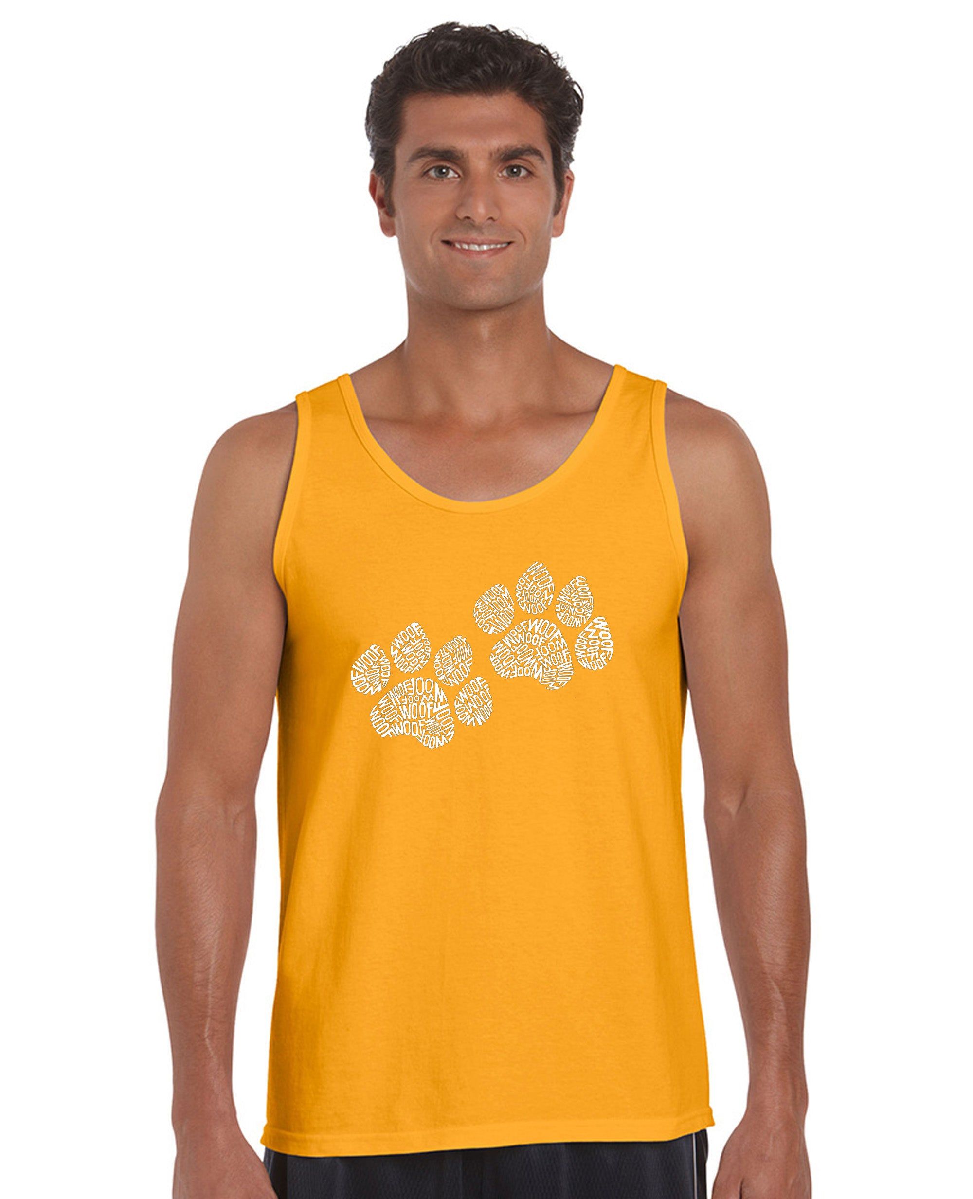 Woof Paw Prints - Men's Word Art Tank Top sold by LA Pop Art product image thumbnail 4
