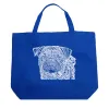 Pug Face - Large Word Art Tote Bag sold by LA Pop Art