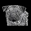 Pug Face - Large Word Art Tote Bag sold by LA Pop Art