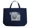 Pug Face - Large Word Art Tote Bag sold by LA Pop Art