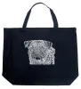 Pug Face - Large Word Art Tote Bag sold by LA Pop Art