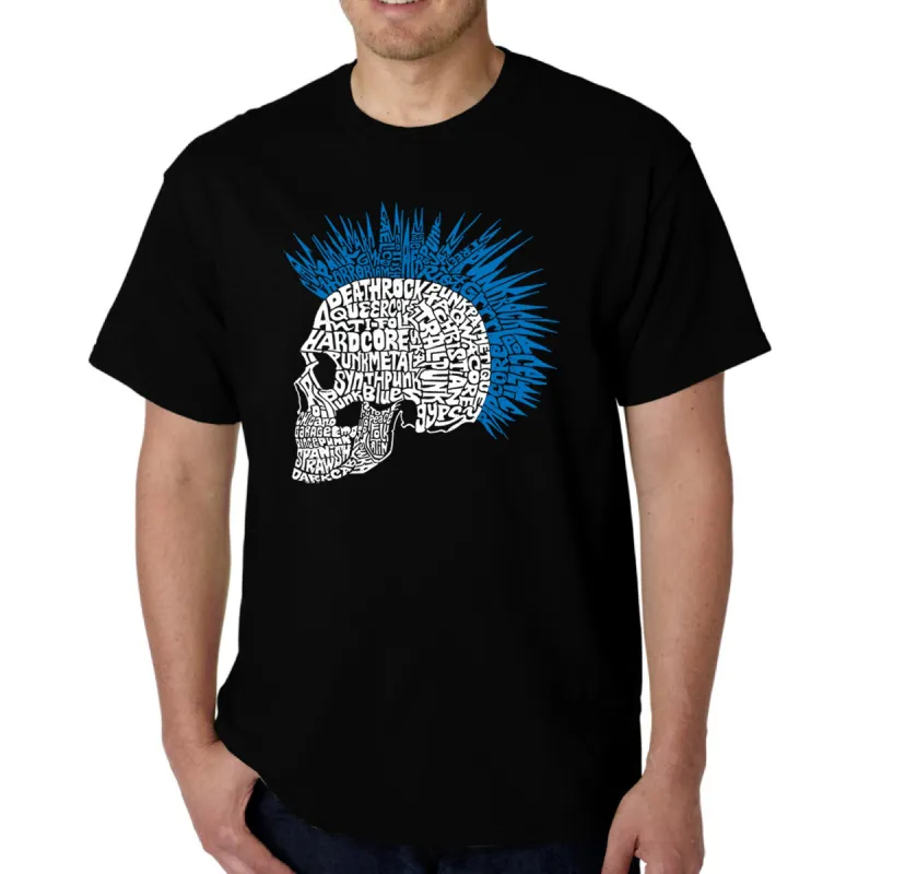 Punk Mohawk - Men's Word Art T-Shirt sold by LA Pop Art