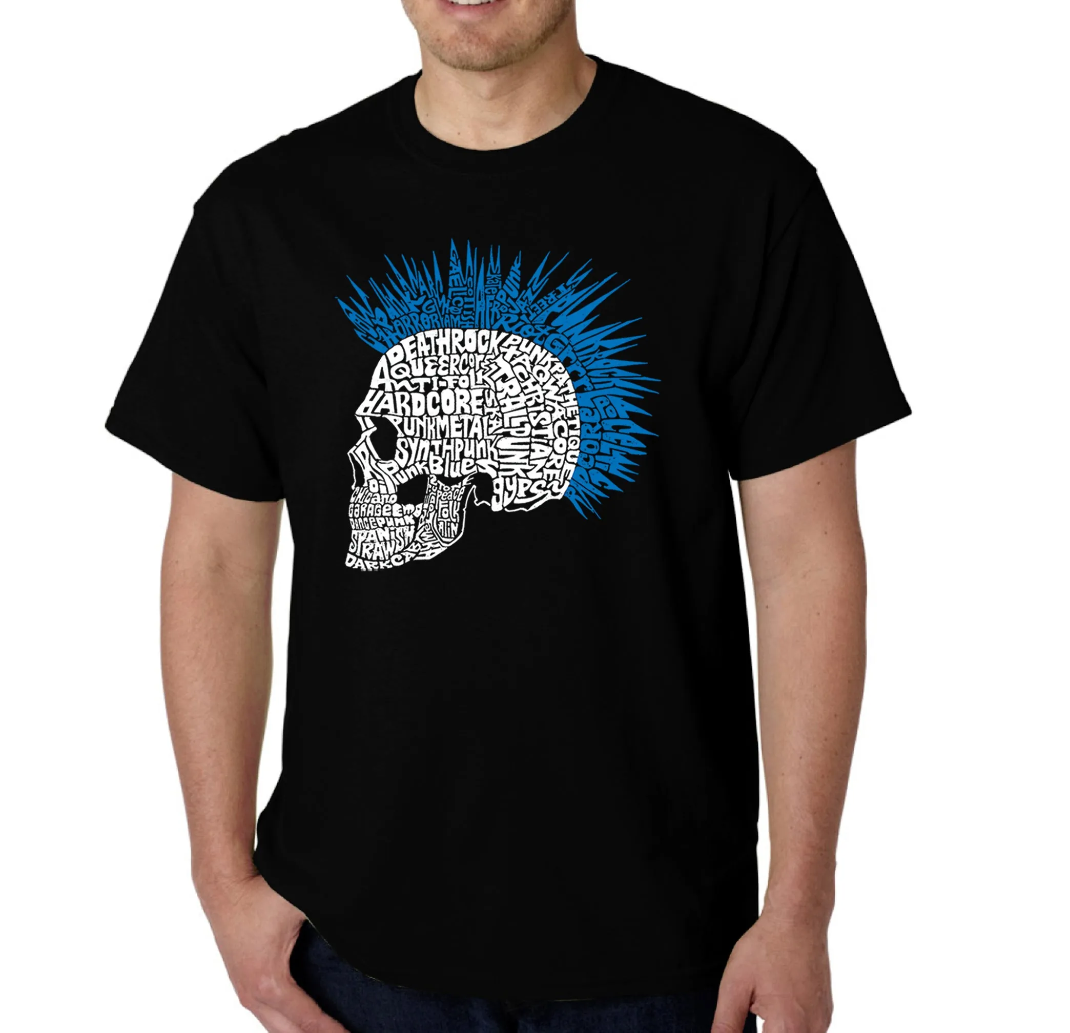 Punk Mohawk - Men's Word Art T-Shirt sold by LA Pop Art