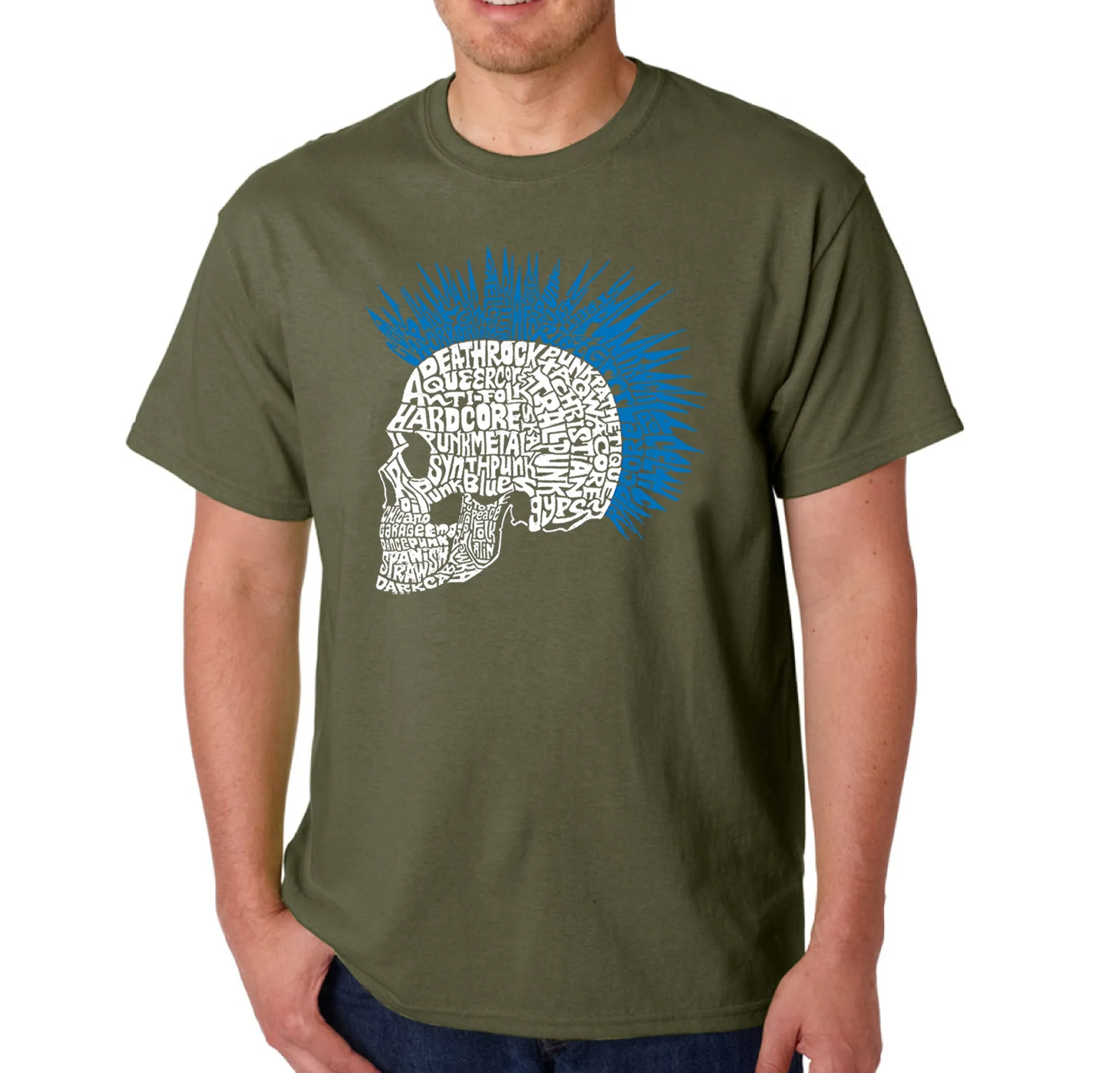 Punk Mohawk - Men's Word Art T-Shirt sold by LA Pop Art product image thumbnail 5