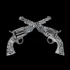 CROSSED PISTOLS - Large Word Art Tote Bag sold by LA Pop Art