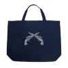 CROSSED PISTOLS - Large Word Art Tote Bag sold by LA Pop Art