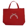 CROSSED PISTOLS - Large Word Art Tote Bag sold by LA Pop Art