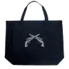 CROSSED PISTOLS - Large Word Art Tote Bag sold by LA Pop Art