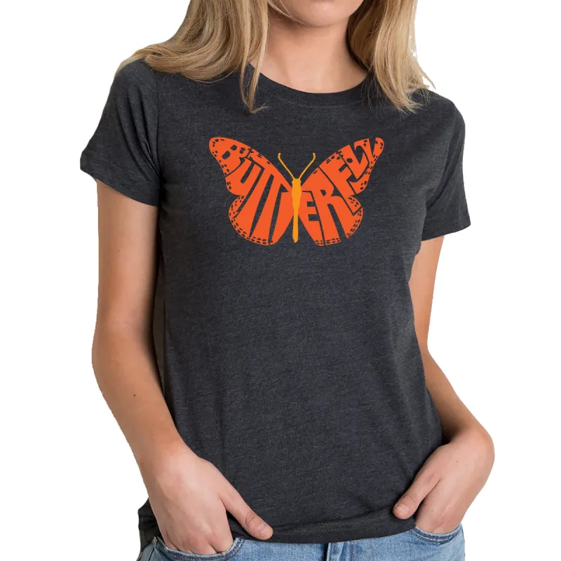 Butterfly - Women's Premium Blend Word Art T-Shirt sold by LA Pop Art
