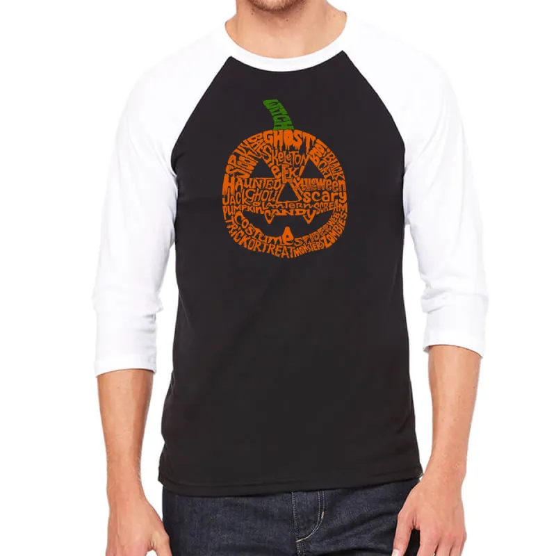 Pumpkin - Men's Raglan Baseball Word Art T-Shirt sold by LA Pop Art