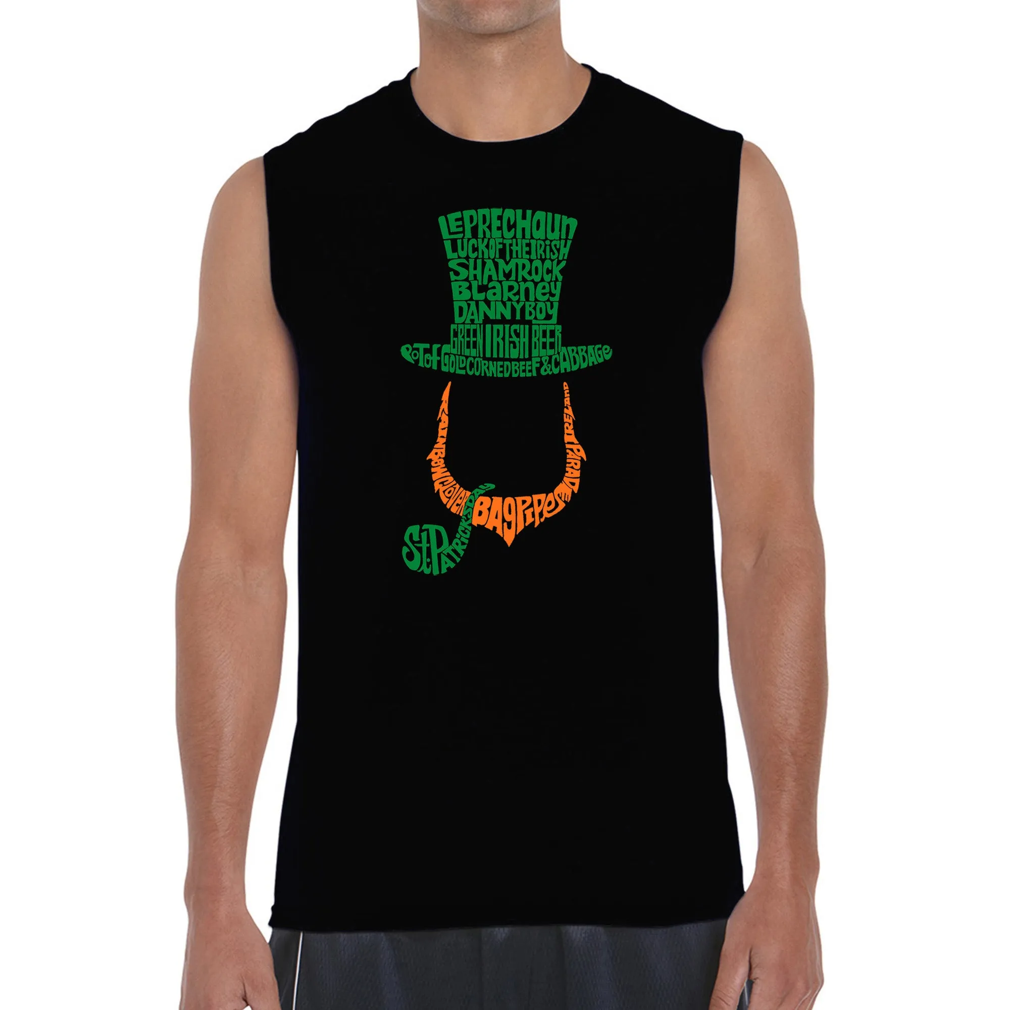 Leprechaun - Men's Word Art Sleeveless T-Shirt sold by LA Pop Art
