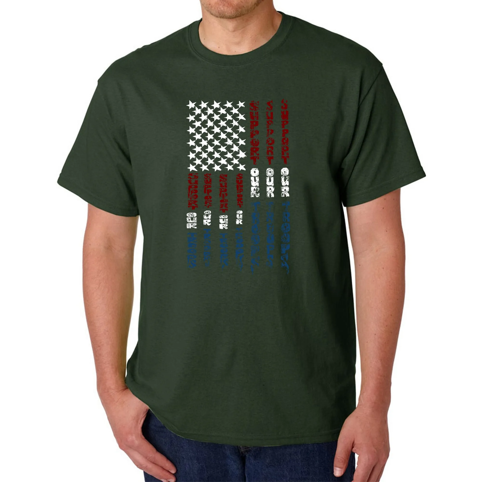 Support our Troops - Men's Word Art T-Shirt sold by LA Pop Art product image thumbnail 4