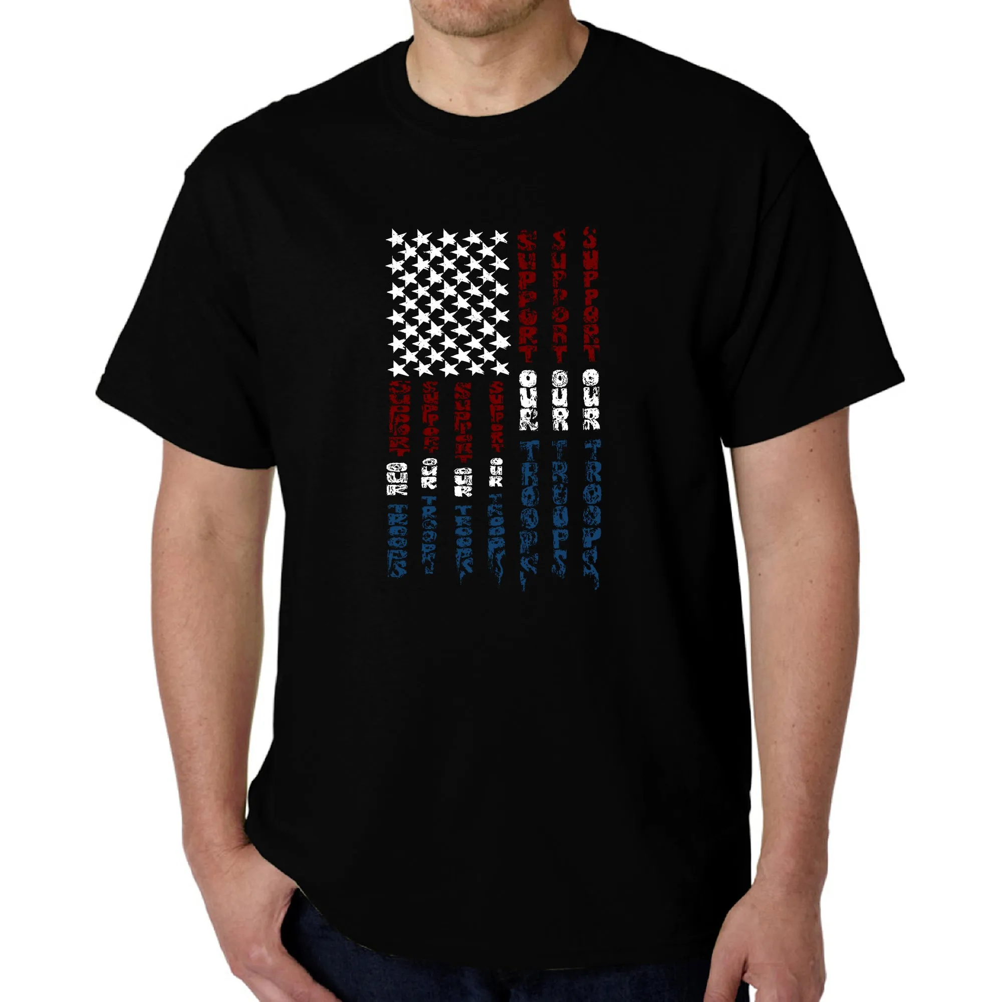 Support our Troops - Men's Word Art T-Shirt sold by LA Pop Art