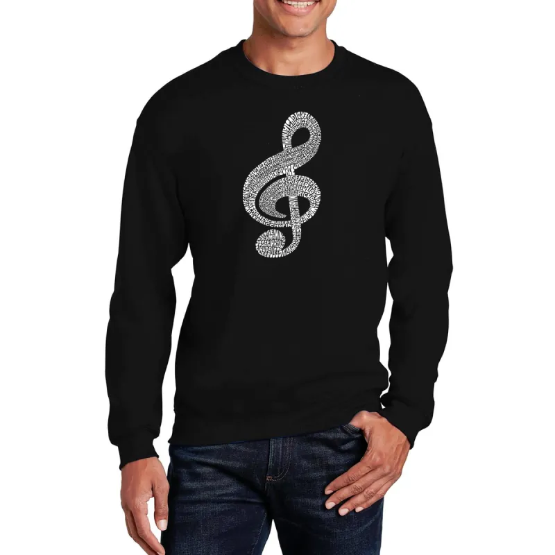 Music Note - Men's Word Art Crewneck Sweatshirt made by LA Pop Art