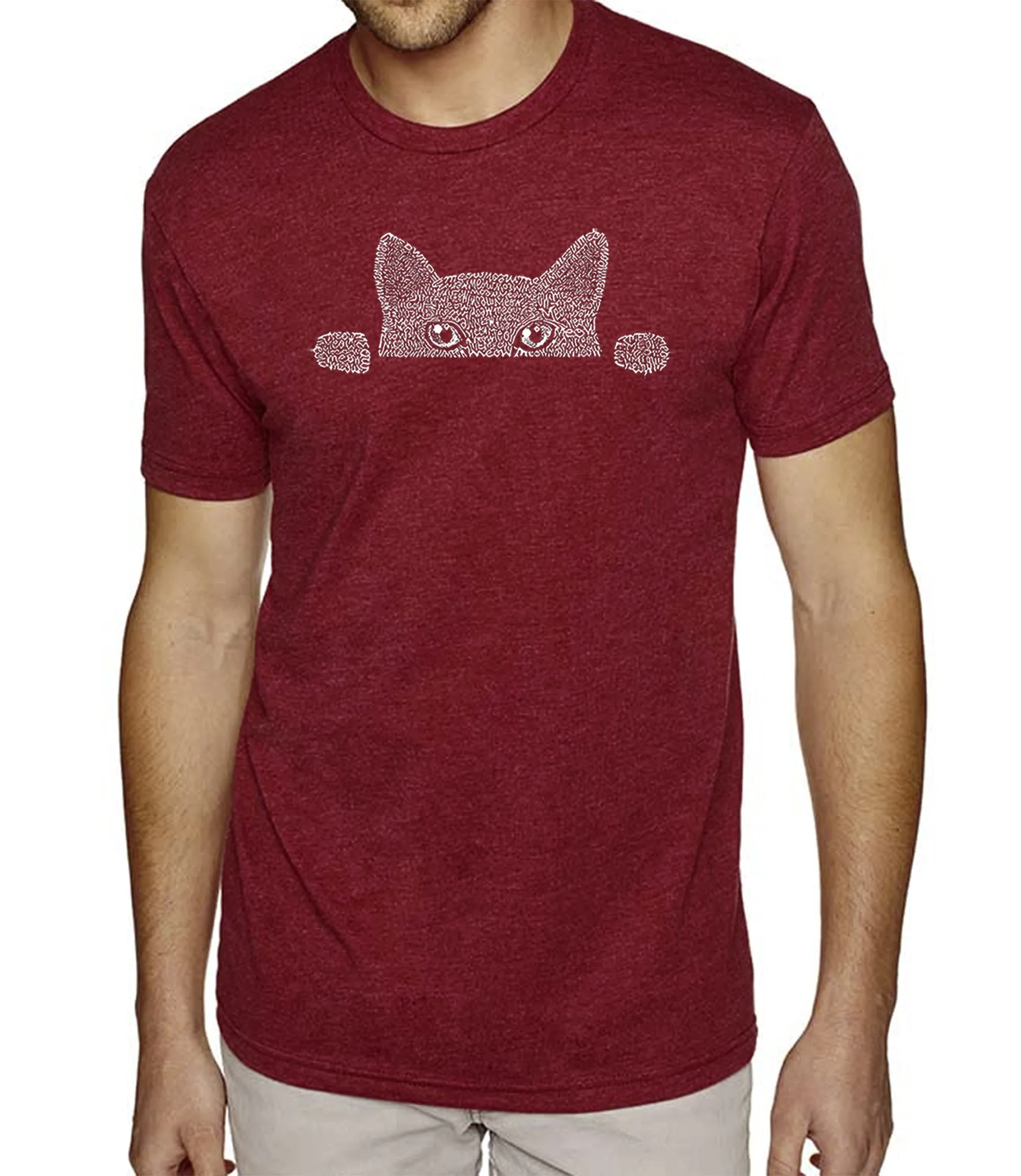 Peeking Cat - Men's Premium Blend Word Art T-Shirt sold by LA Pop Art product image thumbnail 5