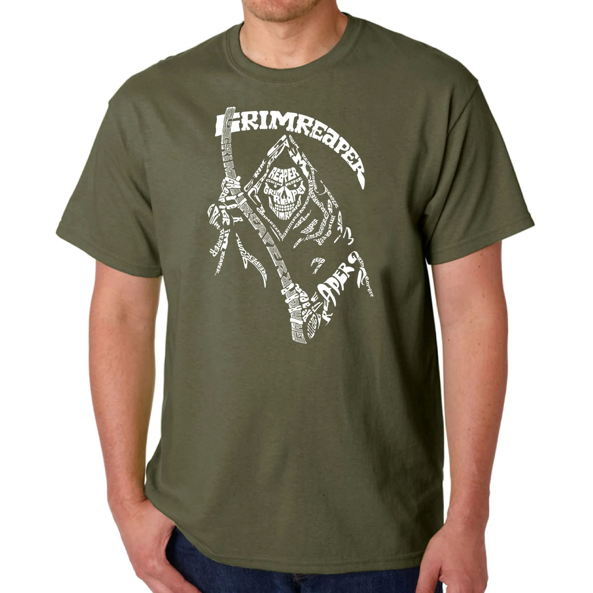 Grim Reaper - Men's Word Art T-Shirt sold by LA Pop Art product image thumbnail 5