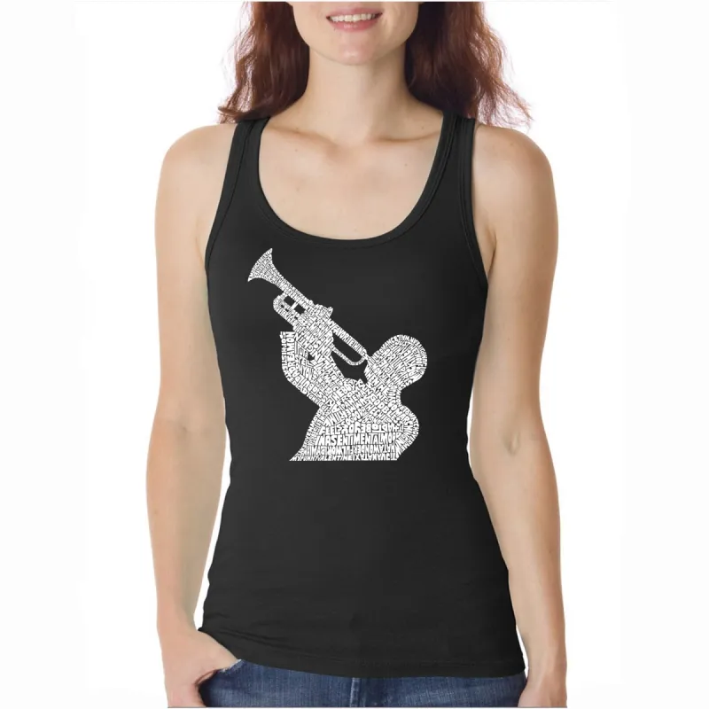 ALL TIME JAZZ SONGS  - Women's Word Art Tank Top sold by LA Pop Art