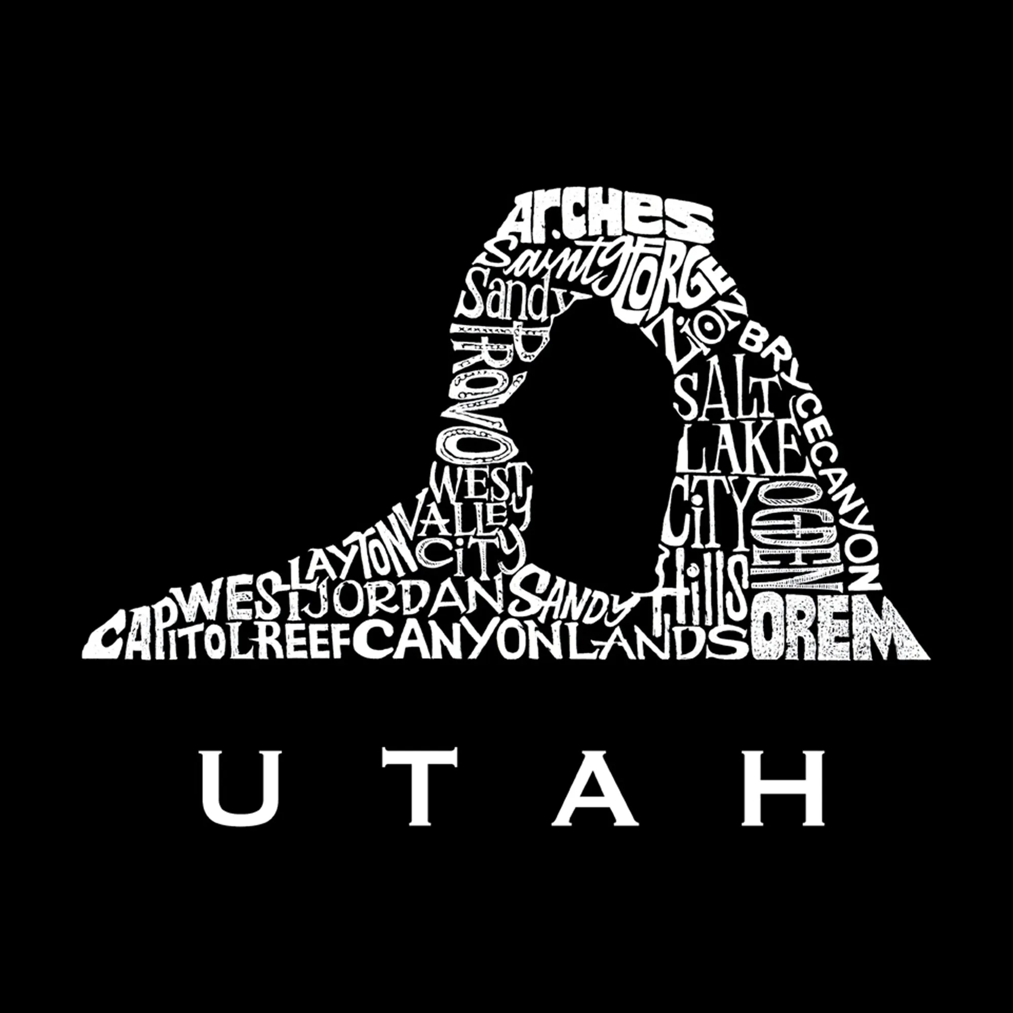 Utah - Women's Word Art Long Sleeve T-Shirt sold by LA Pop Art product image thumbnail 2