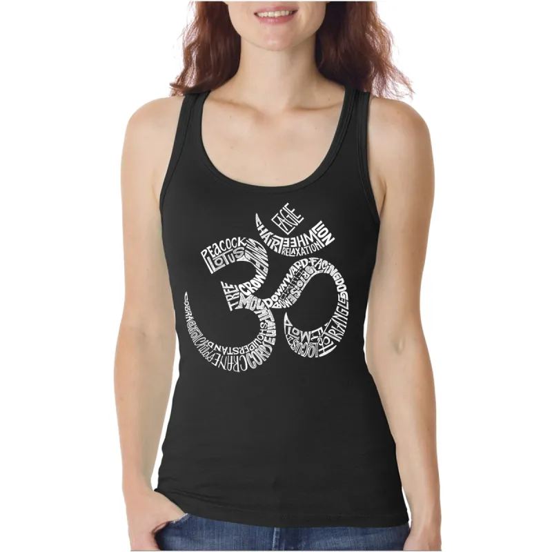 Poses OM - Women's Word Art Tank Top sold by LA Pop Art