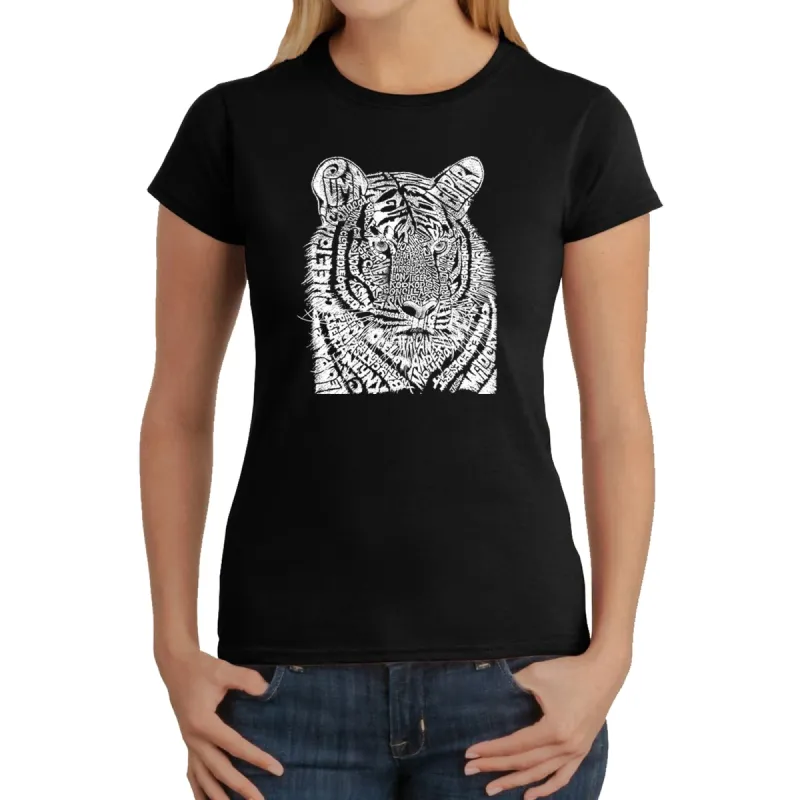 Big Cats -  Women's Word Art T-Shirt sold by LA Pop Art