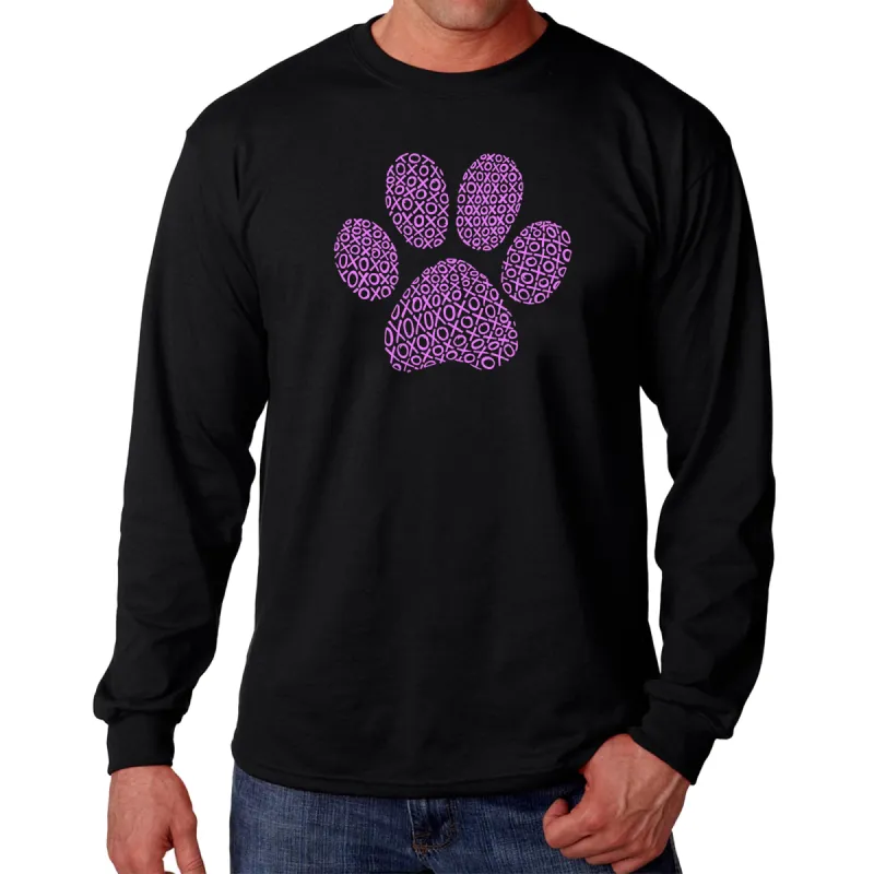 XOXO Dog Paw  - Men's Word Art Long Sleeve T-Shirt sold by LA Pop Art