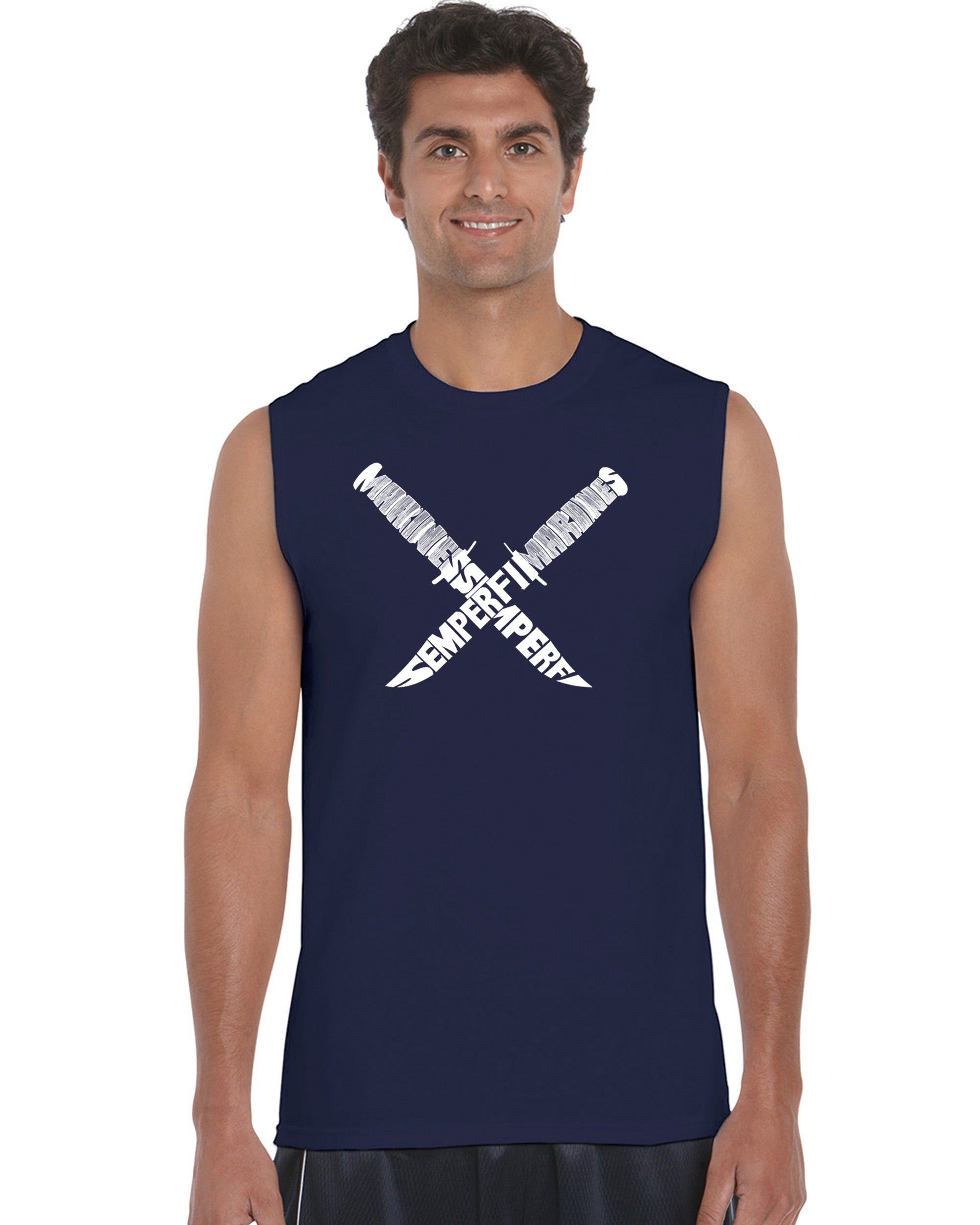 Semper Fi - Men's Word Art Sleeveless T-Shirt sold by LA Pop Art product image thumbnail 3